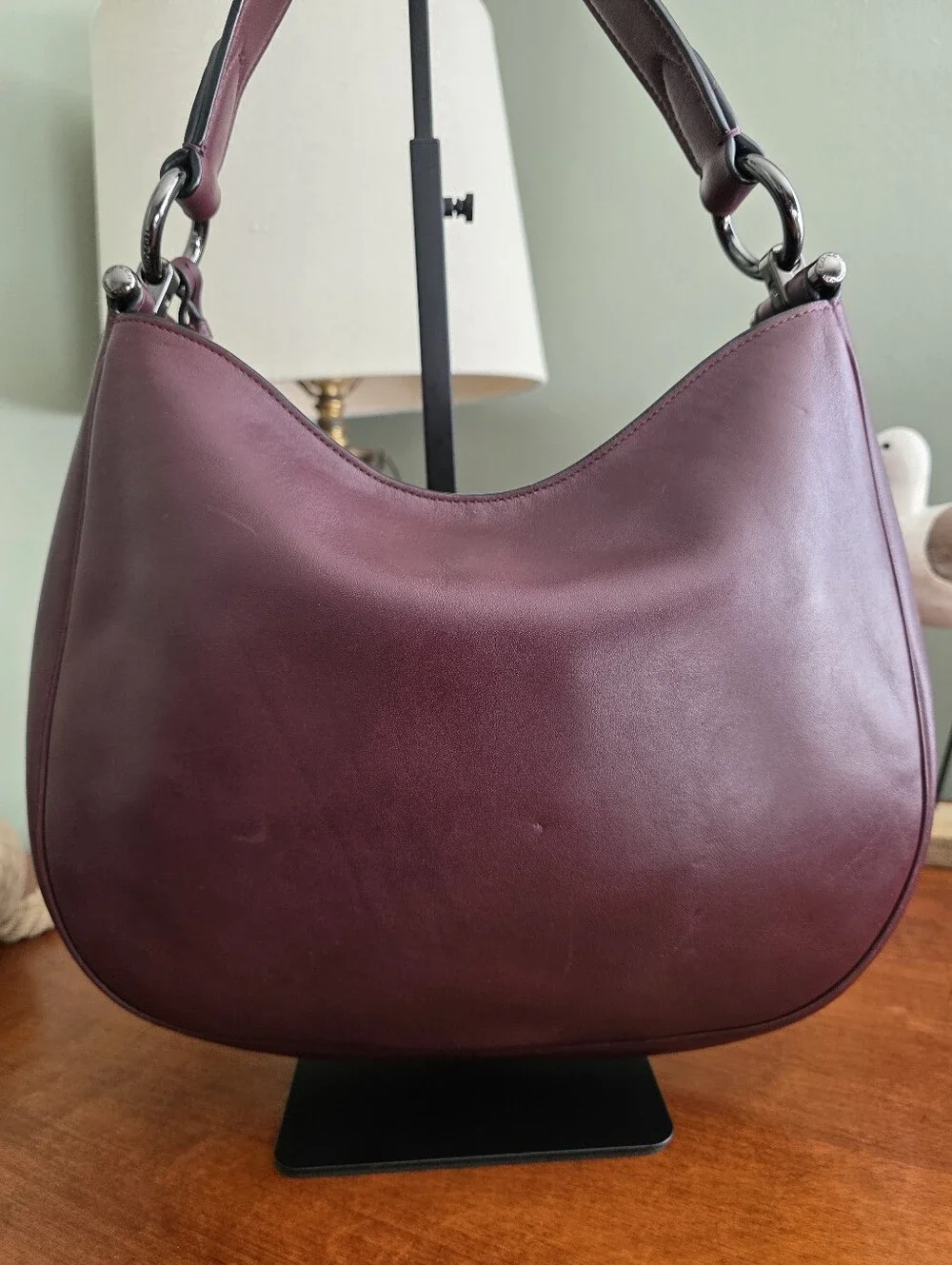 Coach 21025E Mae Hobo Oxblood Leather Shoulder Crossbody Bag